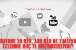 YouTube İzlenme Başı Kazanç 2026 10K - 100K - 1M İzlenme Kaç TL
